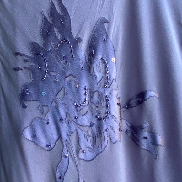 Alex Evenings Floral Y2K Purple  High/low Chiffon/Silk  Dress - Picture 10 of 14